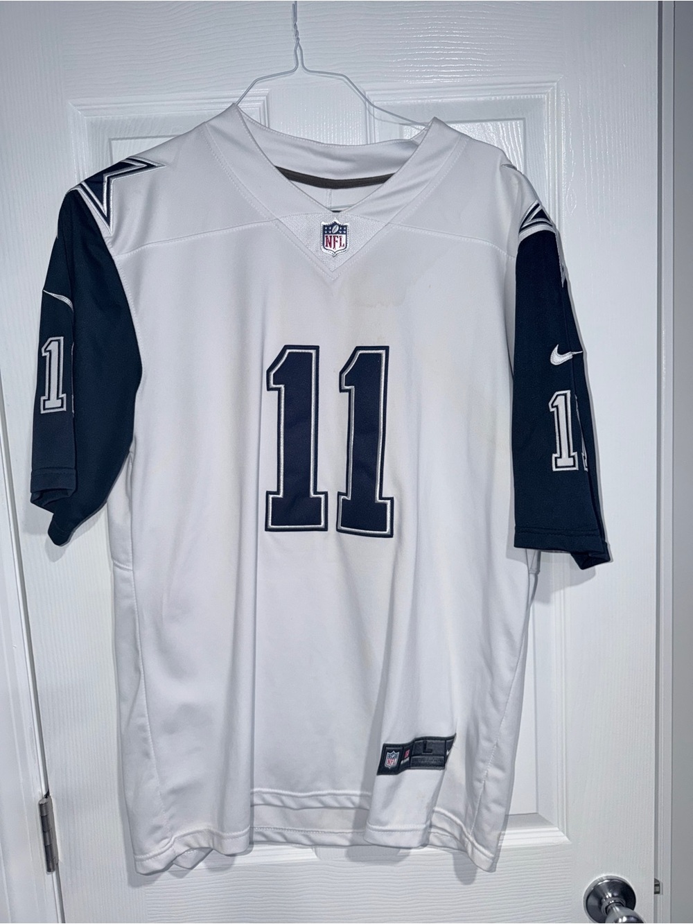 Nike Men’s White & Navy #11 Football Jersey